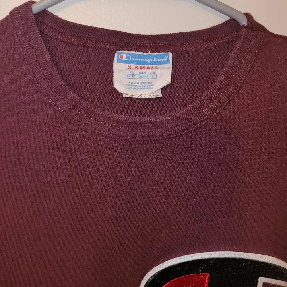 Champion Burgundy Tee Men's size X-Small LOT-F - Picture 4 of 5